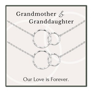 HOPE LOVE SHINE Grandmother Granddaughter Necklace Set – 2 Ring Gold or Silver Matching Gift for 3 Generations - 1 of 4