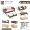 Chic Crate - Duponta 6-Piece All-Weather Wicker Outdoor Sectional Set with UV-Resistant Cushions - 3 of 4