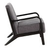 Treasure Trove Accents Accent Chair Kendall Black/Charcoal: Polyester Upholstery, Rubberwood Frame, 250lb Capacity - 3 of 4