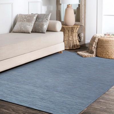 Ethan Blue Flatweave Synthetic 8' x 10' Area Rug