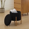 VisioGear Modern Round Storage Ottoman, Ottoman Foot Stools with Base and Removable Lid for Living Room, Bedroom, Black, 13"*13"*15.7" - 4 of 4