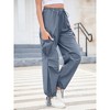 Womens Parachute Cargo Pants with Pockets Drawstring Hiking Pants Lightweight Low Waist Baggy Joggers - 4 of 4