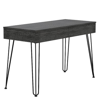 Depot E-Shop Writing Desk with 2-Drawers and Hairpin Legs