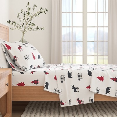 100% Cotton Lodge Printed Flannel Sheet Set - Great Bay Home