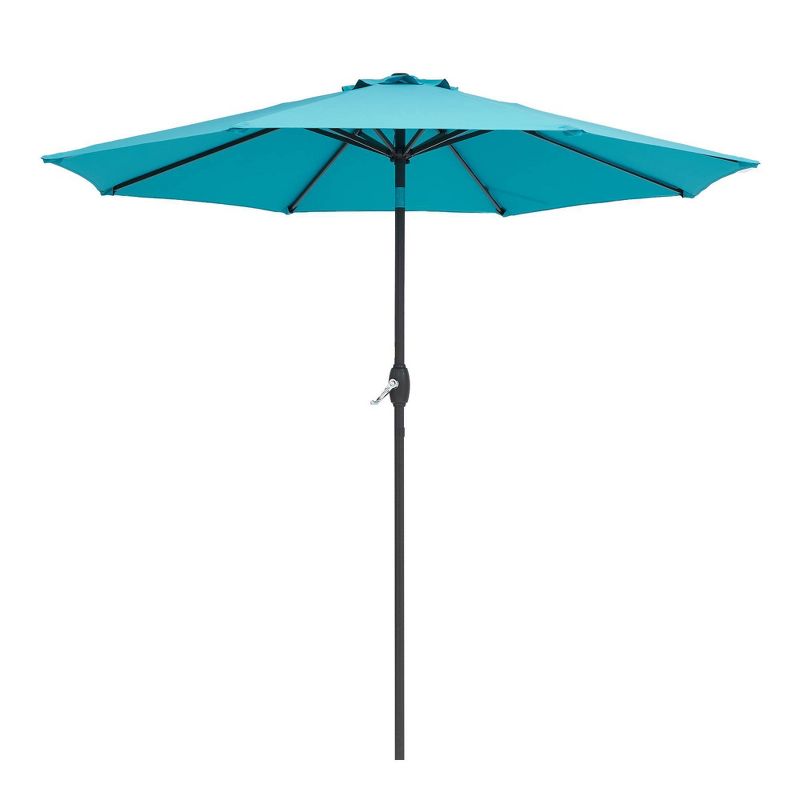 9&#39; x 9&#39; UV Protected Patio Umbrella with Crank and Push Button Tilt Blue Lake - Wellfor, 1 of 12