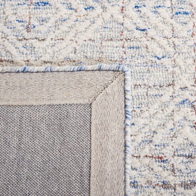 Blue and Ivory 4' x 6' Hand-Tufted Wool Area Rug