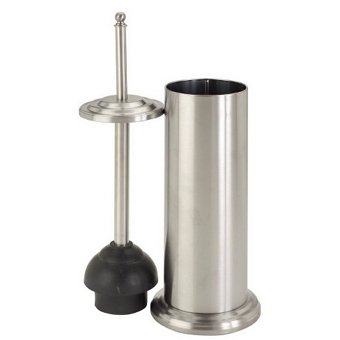 Toilet Plunger With Decorated Rim Stainless Steel - Bath Bliss : Target