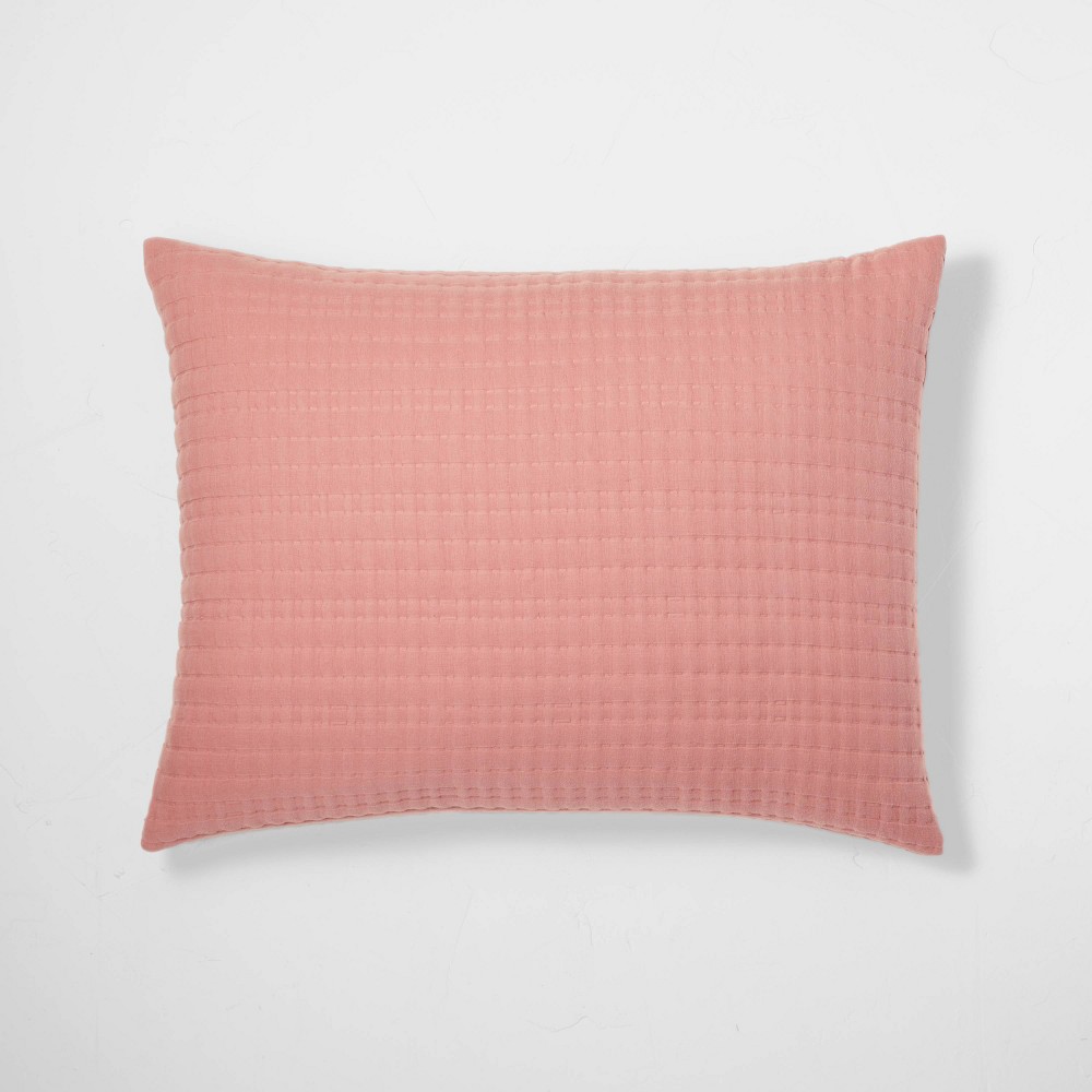 Photos - Pillowcase Standard Lyocell Cotton Blend Coverlet Sham Rose - Casaluna™