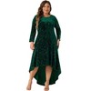Agnes Orinda Women's Plus Size Mermaid Round Neck High Low Hem Maxi Velvet Formal Dresses - 3 of 4