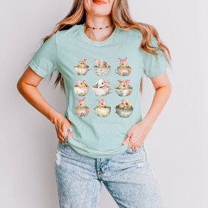 Simply Sage Market Teacup Bunnies Coquette Short Sleeve Tee - 1 of 4