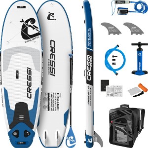 Cressi Travelight Inflatable Stand Up Paddleboard Set, White/Blue, 9'2" - 1 of 3
