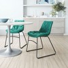 Dining Chair 31.1" H (Set of 2) in Green Velvet with Powder Coated Steel Legs by Zuo Modern - 2 of 4