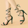 Allegra K Women's Solid Open Toe Lace Up Stiletto Sandals - 2 of 4