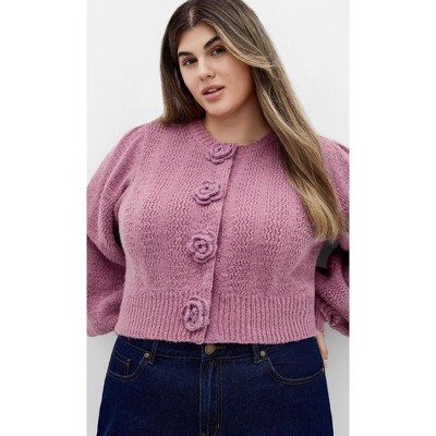 Women's Plus Size Rosie Cardigan - dusty mauve | CITY CHIC