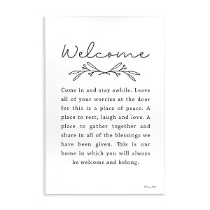 Stupell Industries Welcome Home Quote Simple White Typography Wall Plaque Art, 13" x 19" - 1 of 4