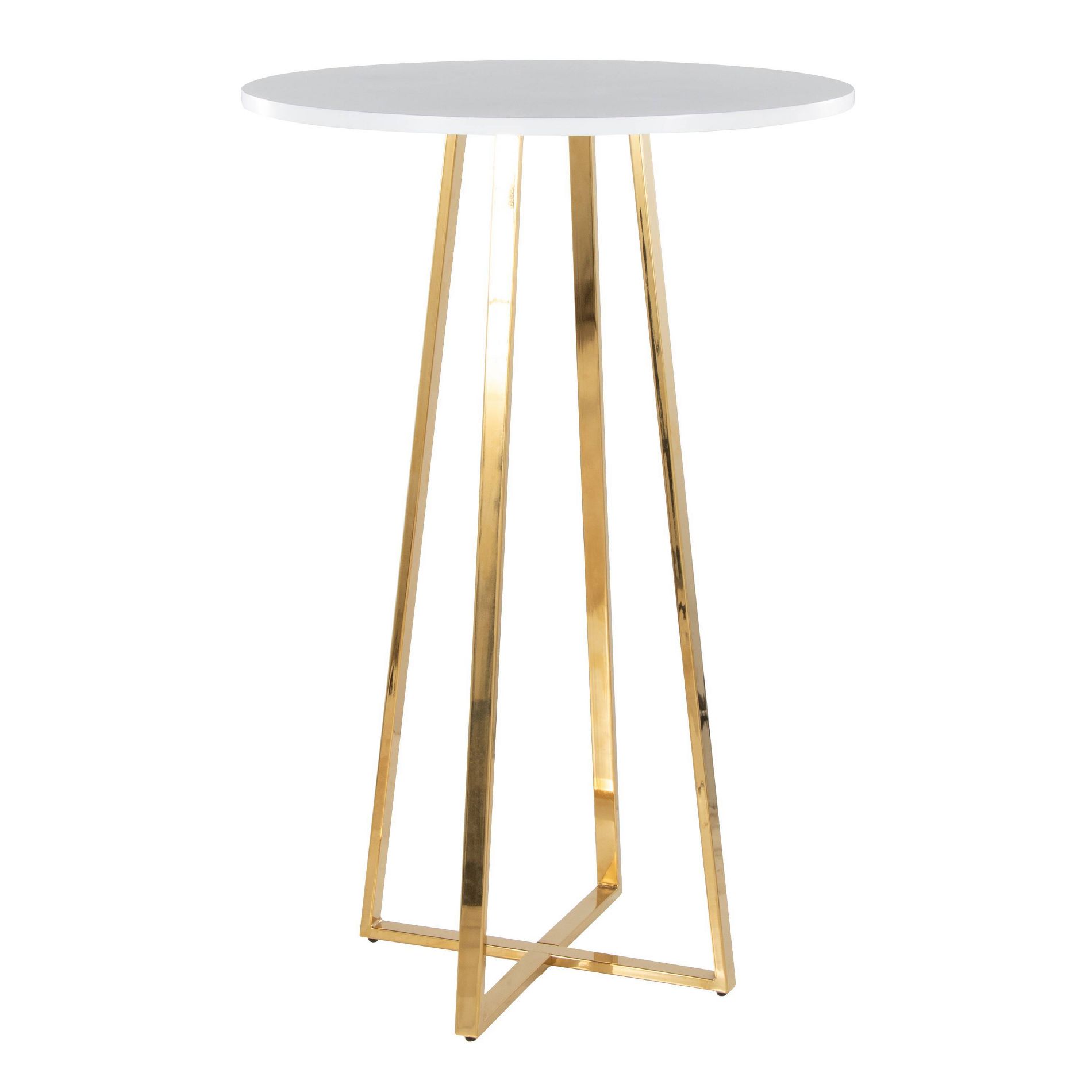 LumiSource Cosmo MDF Bar Table Gold/White