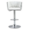SKRAN Swivel Counter Height Bar Stools Set of 2, Adjustable Height Barstools with Woven Back & Footrest,Silver chromed Bar Stools for Cafe, Pub - 2 of 4