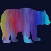 Adult Design By Humans Melting Rainbow Watercolor Bear By Maryedenoa T-Shirt - 2 of 2