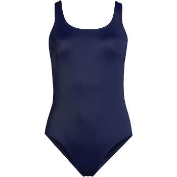 Lands' End Women's SlenderSuit V-Neck Tummy Control Chlorine Resistant  Skirted One Piece Swimsuit : : Clothing, Shoes & Accessories