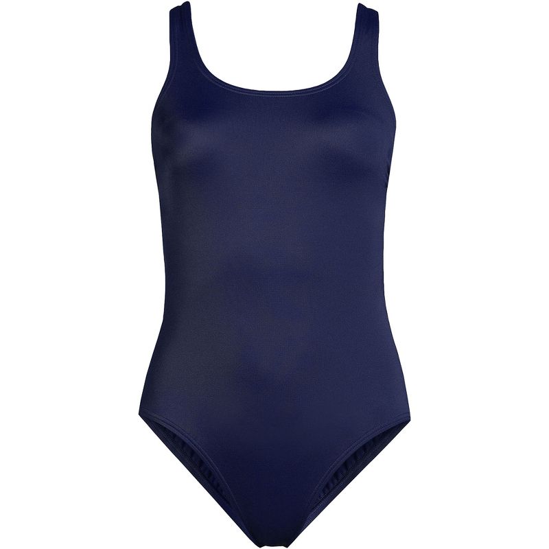 Lands' End Women's Chlorine Resistant High Leg Soft Cup Tugless Sporty One Piece Swimsuit, 3 of 6