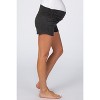 PinkBlush Charcoal Ruched Side Maternity Lounge Shorts - 3 of 4