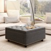 Hrinhom 32.3"W Large square storage stool with two storage doors - 3 of 4