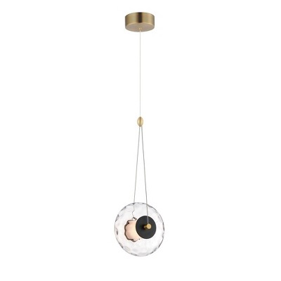 ET2 Lighting Unity 1 - Light Pendant in  Black/Natural Aged Brass