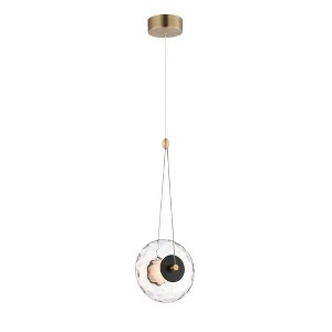 ET2 Lighting Unity 1 - Light Pendant in  Black/Natural Aged Brass - 1 of 3