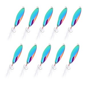 Unique Bargains Treble Hooks Metal Spinner Fishing Lures for Freshwater Saltwater Salmon 10 Pcs - 1 of 4