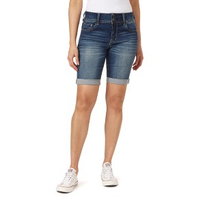 WallFlower Women's Ultra Denim Bermuda Shorts 9" Mid-Rise Insta Soft Juniors (Available in Plus Sizes) - 1 of 4