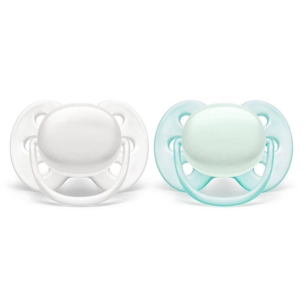 Photos - Bottle Teat / Pacifier Philips Avent 2pk Ultra Soft Pacifier 0-6 Months - Arctic White/Green 