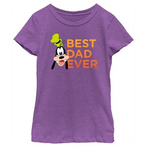 Girl's Mickey & Friends Father's Day Best Goofy Dad Ever T-Shirt - 1 of 4