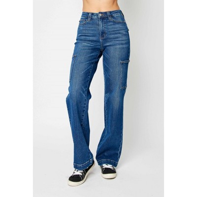 Women's High Waist Cargo Bootcut Jeans - Judy Blue