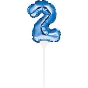 Number 2 Balloon Cake Topper Blue