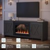Bestier 60” Fireplace TV Stand for TVs up to 65”, LED Media Console Entertainment Center with 23" Fireplace Heater & Cabinet With Sliding Door,Black - 4 of 4