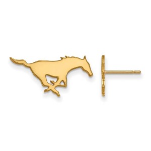 Black Bow Jewelry 14k Yellow Gold Southern Methodist Mustangs NCAA Post Earrings - 1 of 3