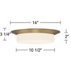 Possini Euro Design Melber Modern Ceiling Light Flush Mount Fixture 14" Wide Warm Brass Gold 3-Light Opal White Glass Shade for Bedroom Living Room - 4 of 4