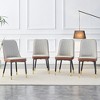 Vynxaria 4-Piece Black Dining Chair Set - Modern PU Leather with Sturdy Metal Legs - 2 of 4