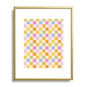 Iveta Abolina Eclectic Checker Check Cream Metal Framed Art Print - Deny Designs - 1 of 4