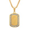 Steeltime 24" Men's 18k gold plated stainless steel Our Father prayer dog tag pendant with simulated diamonds - 2 of 4