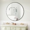 CAVINAS Round Bathroom Mirror,Modern Metal Frame Vanity Mirror,Wall Mirror with Anti-Fog Coating,Bathroom and Living Room Decor,Black(5 sizes) - 2 of 4