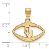 Black Bow Jewelry 14k Yellow Gold Plated Sterling Silver Oklahoma Sooners NCAA Pendant - 2 of 3