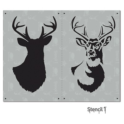 Stencil1 Antlered Deer - Layered Stencil 8.5" x 11"