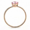 Slickblue Rose Gold Ion Plated Stainless Steel Ring, AAA Rose CZ, Modern Solitaire Promise Style, Sizes 5-9 - 4 of 4