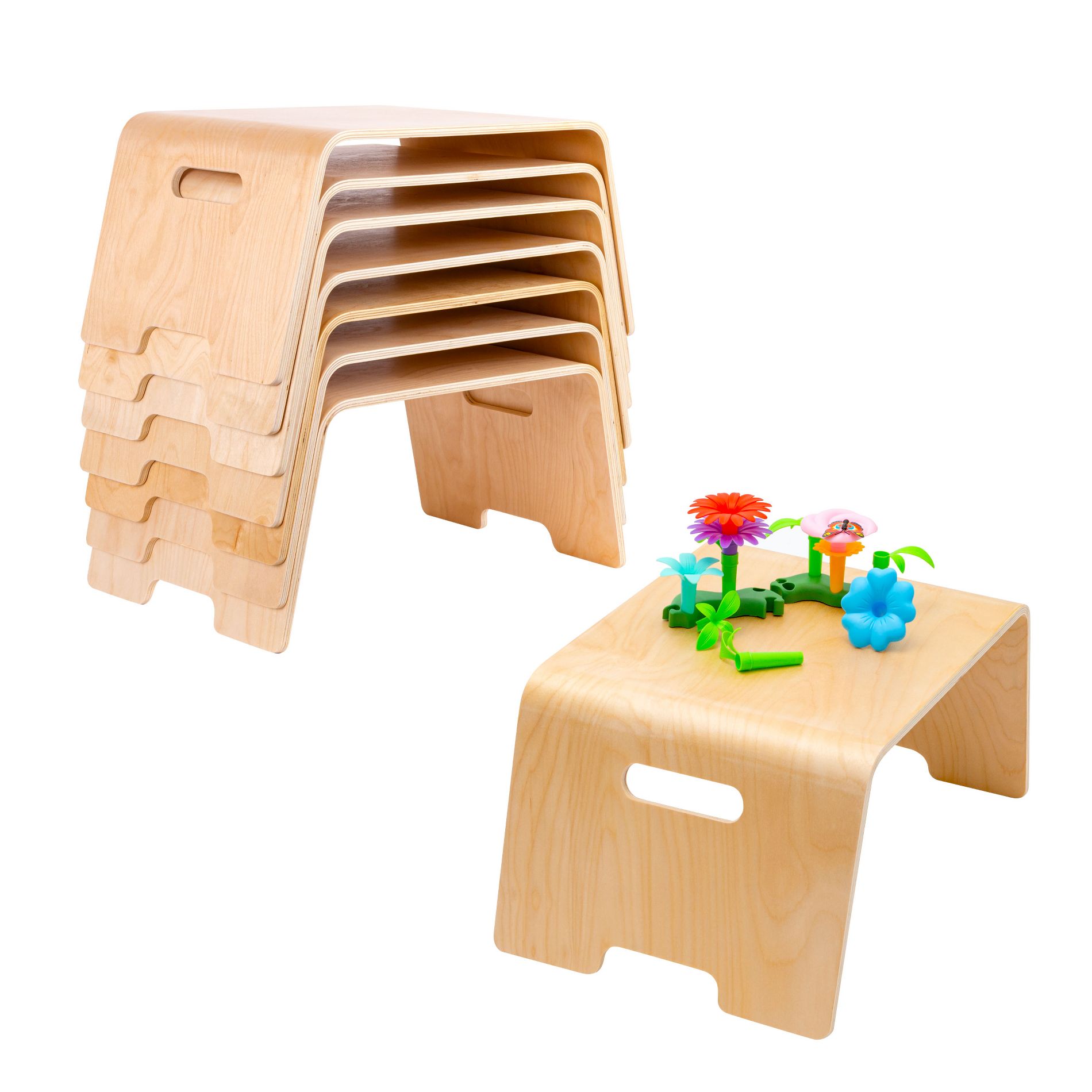 LapGear Bentwood Floor Activity Desk, Natural Birch, Single Unit