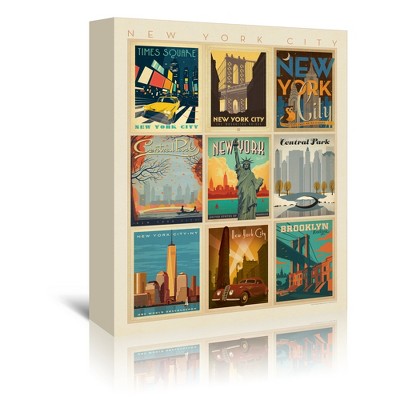 New York City Multi Print by Anderson Design Group Wrapped Canvas - Americanflat - 5" x 7"