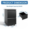 YONWAY 2 Drawer Metal File Cabinet,Filing Cabinet with Lock and Wheels,Mobile File Storage Cabinet,for Letters/Legal/A4,for Home Office and School - 3 of 4