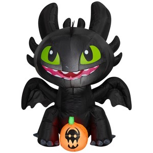 Gemmy Airblown Inflatable Stylized Toothless w/JOL Universal, 3 ft Tall, Multicolored - 1 of 4