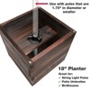Excello Global Products RTA Planter Box With Pole Holder (Brown Stain) - 17.25"x17.25"x18" Oversized - 2 of 4