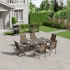 Mondawe 7 Pieces Cast Aluminum Outdoor Patio Dining Set with 2 Swivel Chair and 4 Armchairs and 1 Rectangle Table - 2 of 4